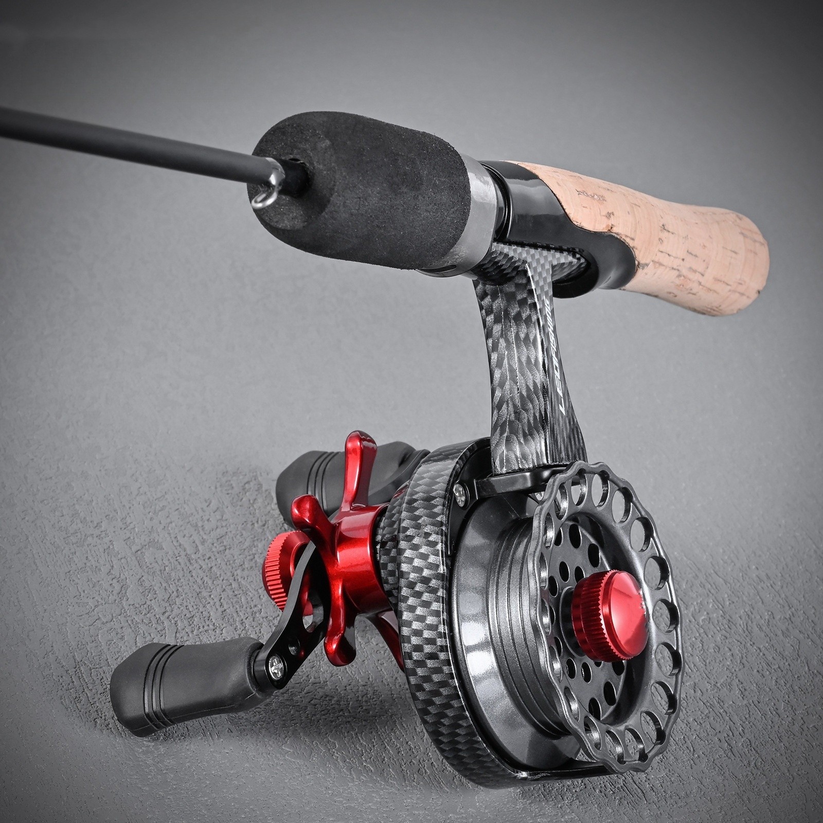 3.5:1 Gear Ratio 4+1BB Ice Fishing Reel Metal Inline Fishing Reel 8LB MAX Drag