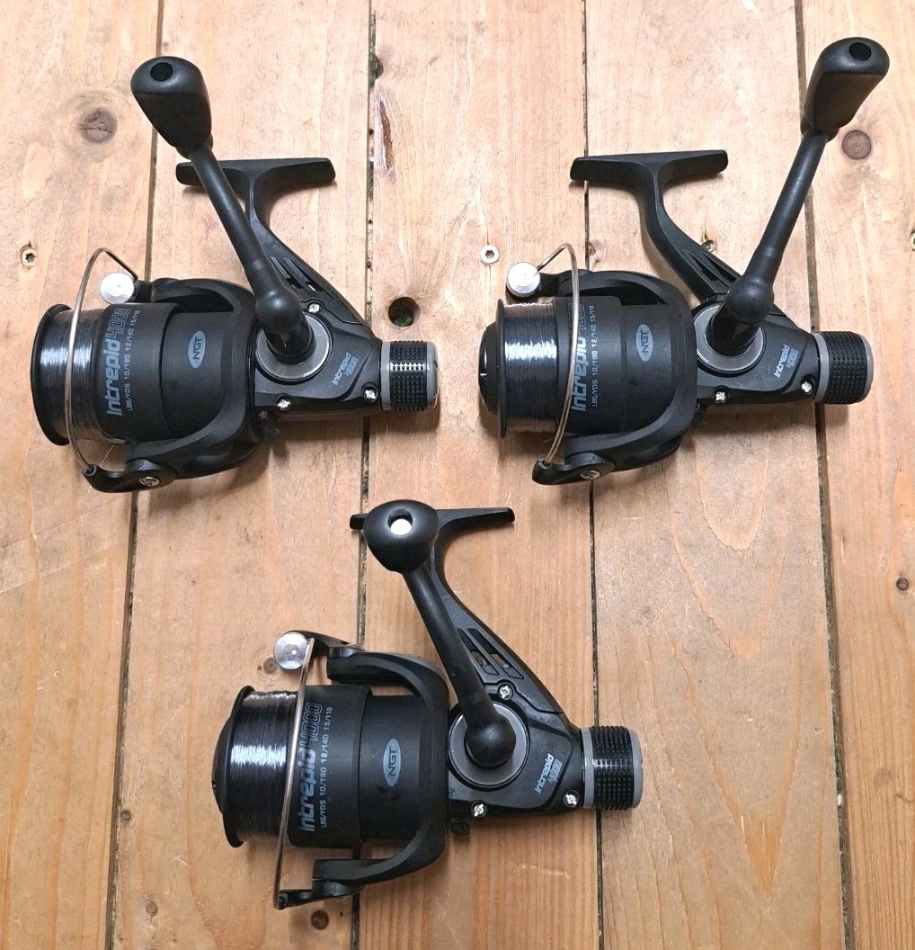 3 × NGT Stationary Reels 4000 Rear Brake Fishing Reels NEW Fishing Reels Carp