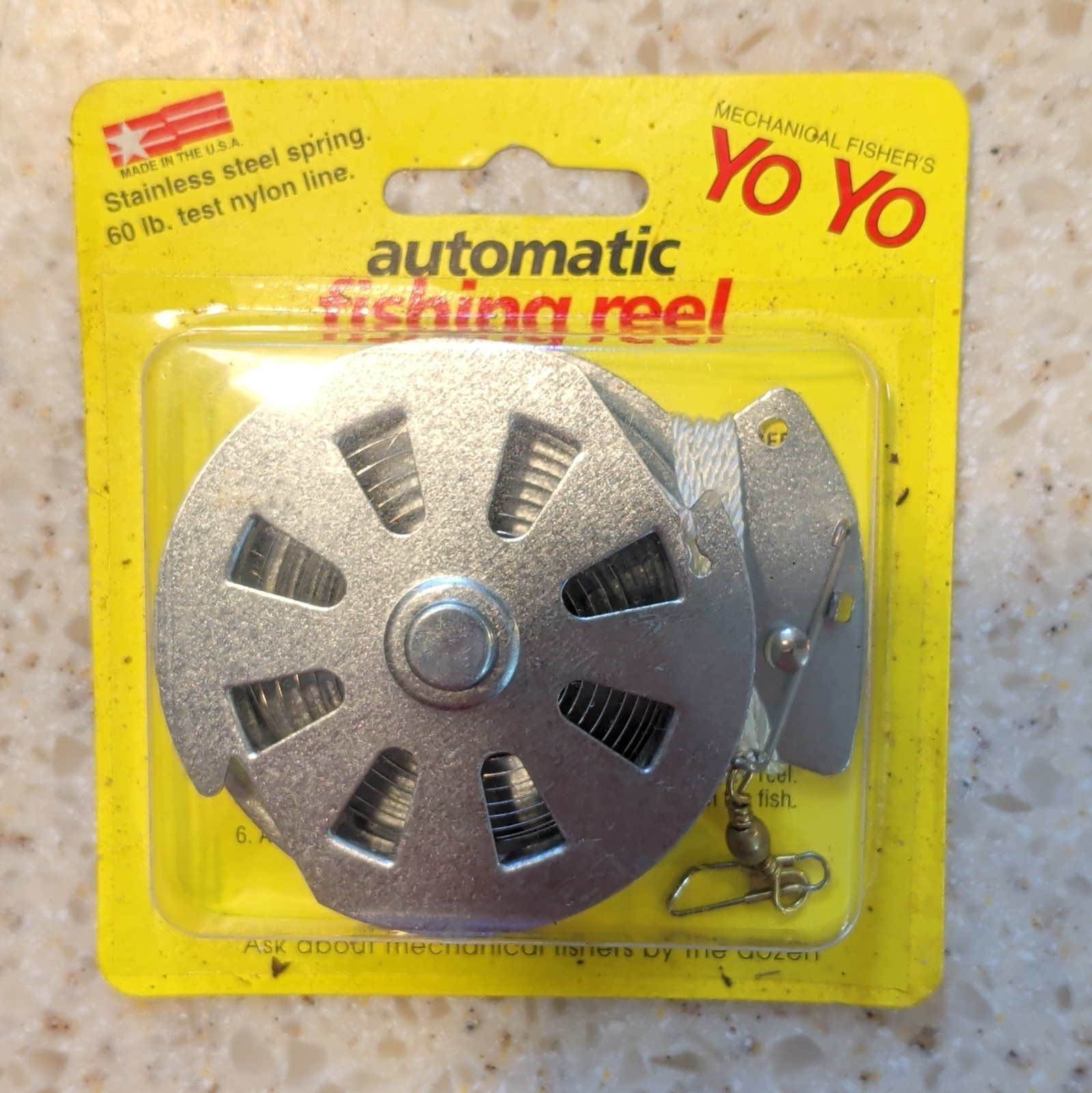 Yo Yo Automatic Fishing Reel Automatic Drag Stainless Steel Spring 60 lb Silver