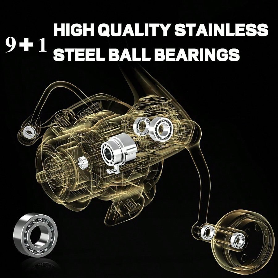 10BB Carbon Fiber Spinning Reel Smooth Ultra Light Stainless Steel Fishing Wheel