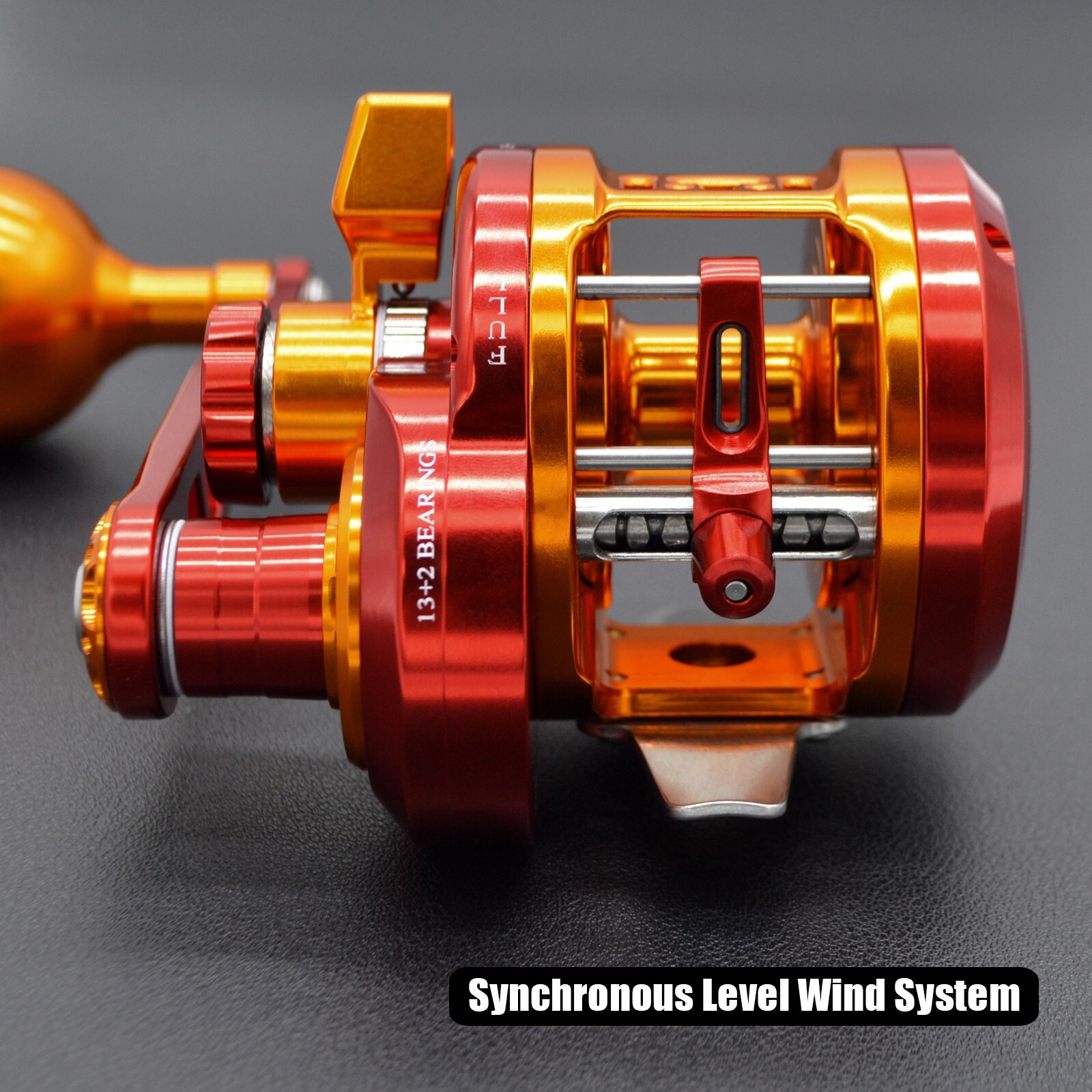 Round Level Wind Trolling Fishing Conventional Reel 13+2 Stainless-Steel Bearing