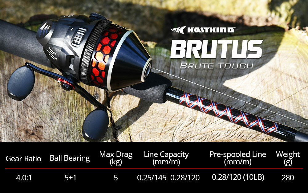 KastKing Brutus High Speed Spincast Fishing Reel Spooled 10 LB Monofilament Line