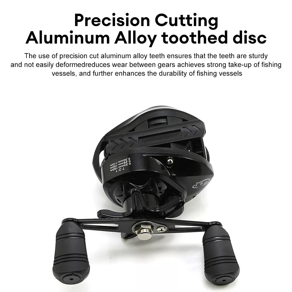 Fishing Baitcasting Reel 18+1BB 7.2:1 Gear Ratio Salt/Freshwater Right Left Hand