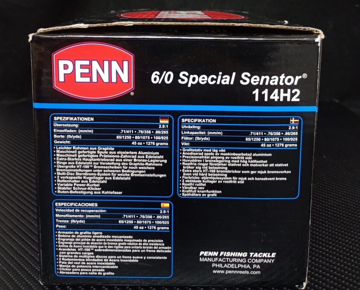 Penn Reel Special Senator Baitcasting Reel 6/0 (114H2) – New!