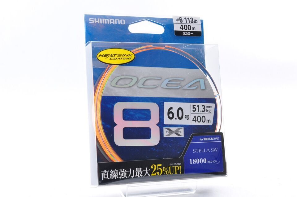 Shimano OCEA 8 PE #1.5-12 eight Braid Line Max 173lb 200-500m Multicolor Japan!!