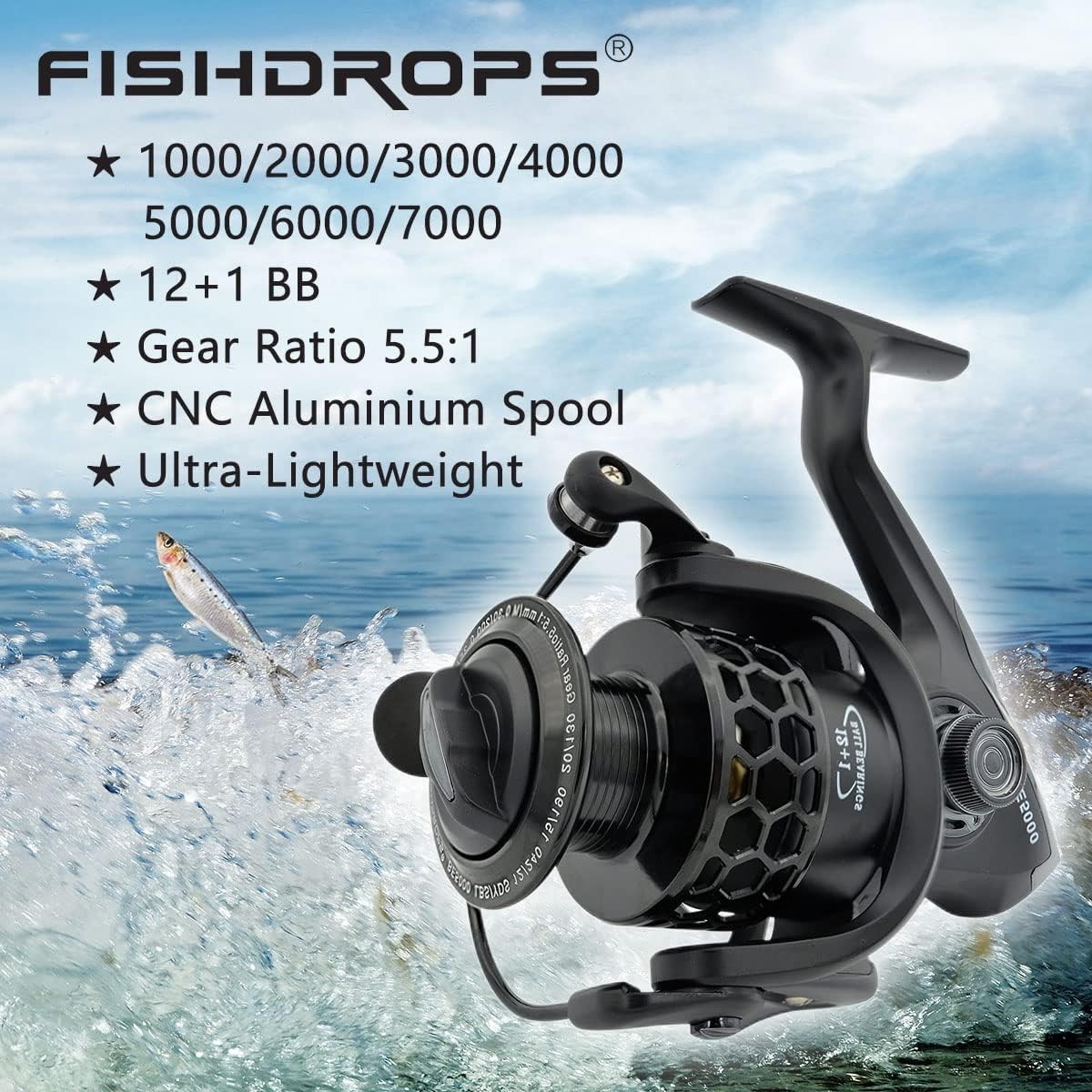 Affordable 12+1BB Spinning Fishing Reel with Anti-Reverse & 22lbs Drag Power