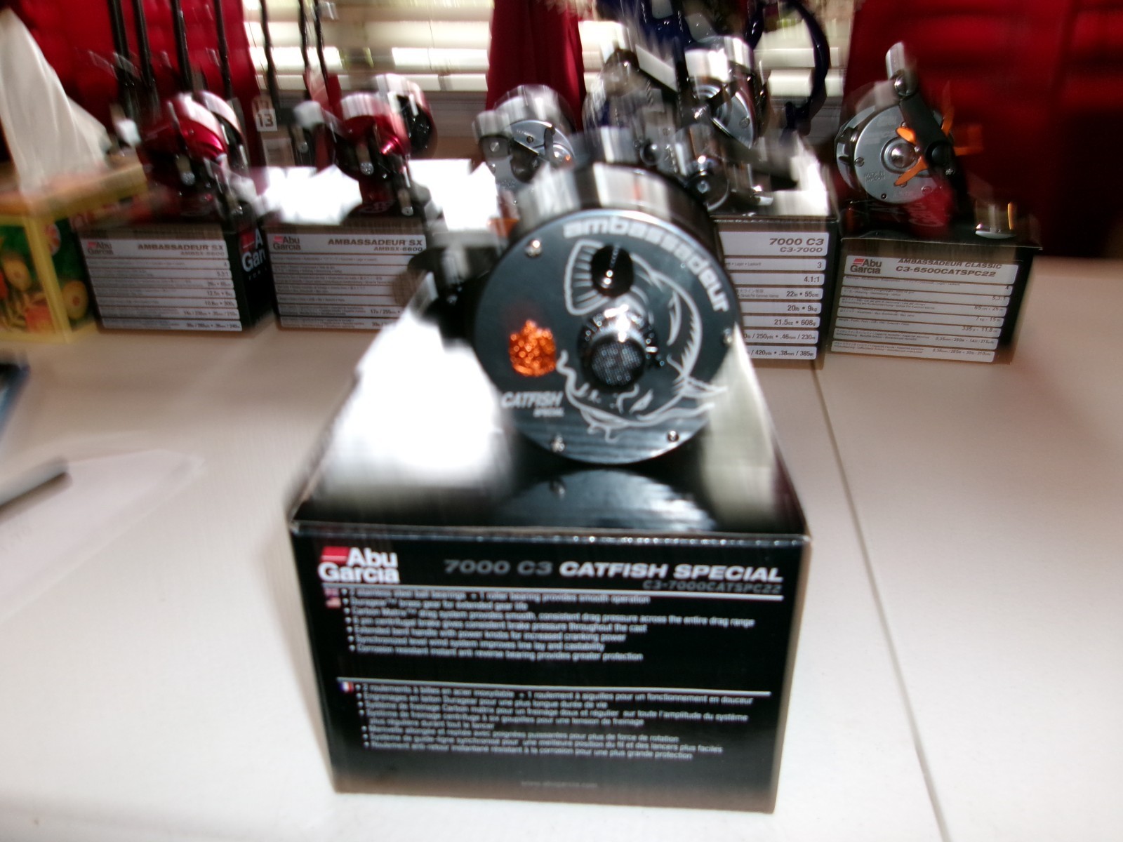 Abu Garcia 7000 C3 Catfish Special Baitcast Round Reel – Black/Orange…
