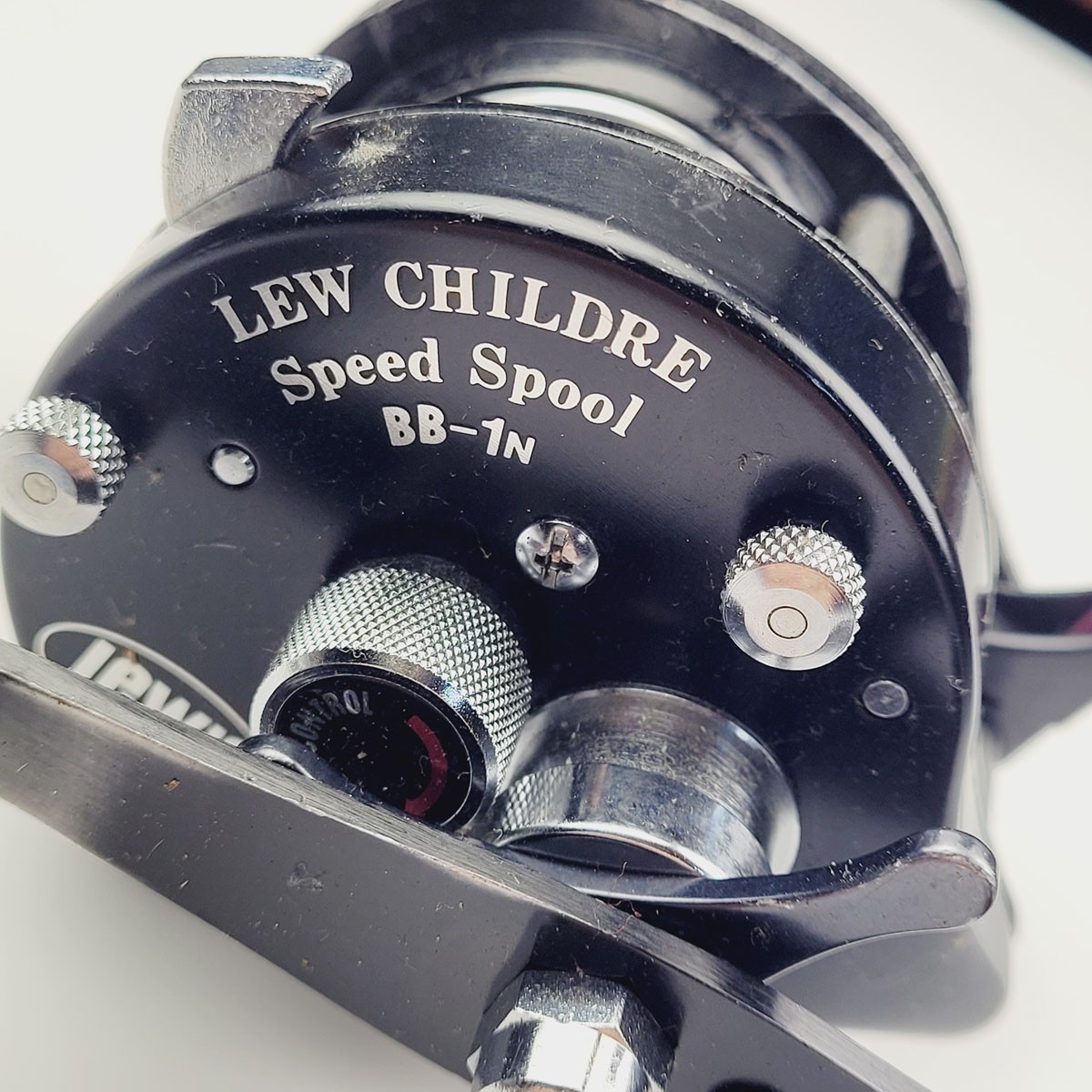 Lew Childre Baitcasting Reel BB-1N Speed Spool Black Silver R/H