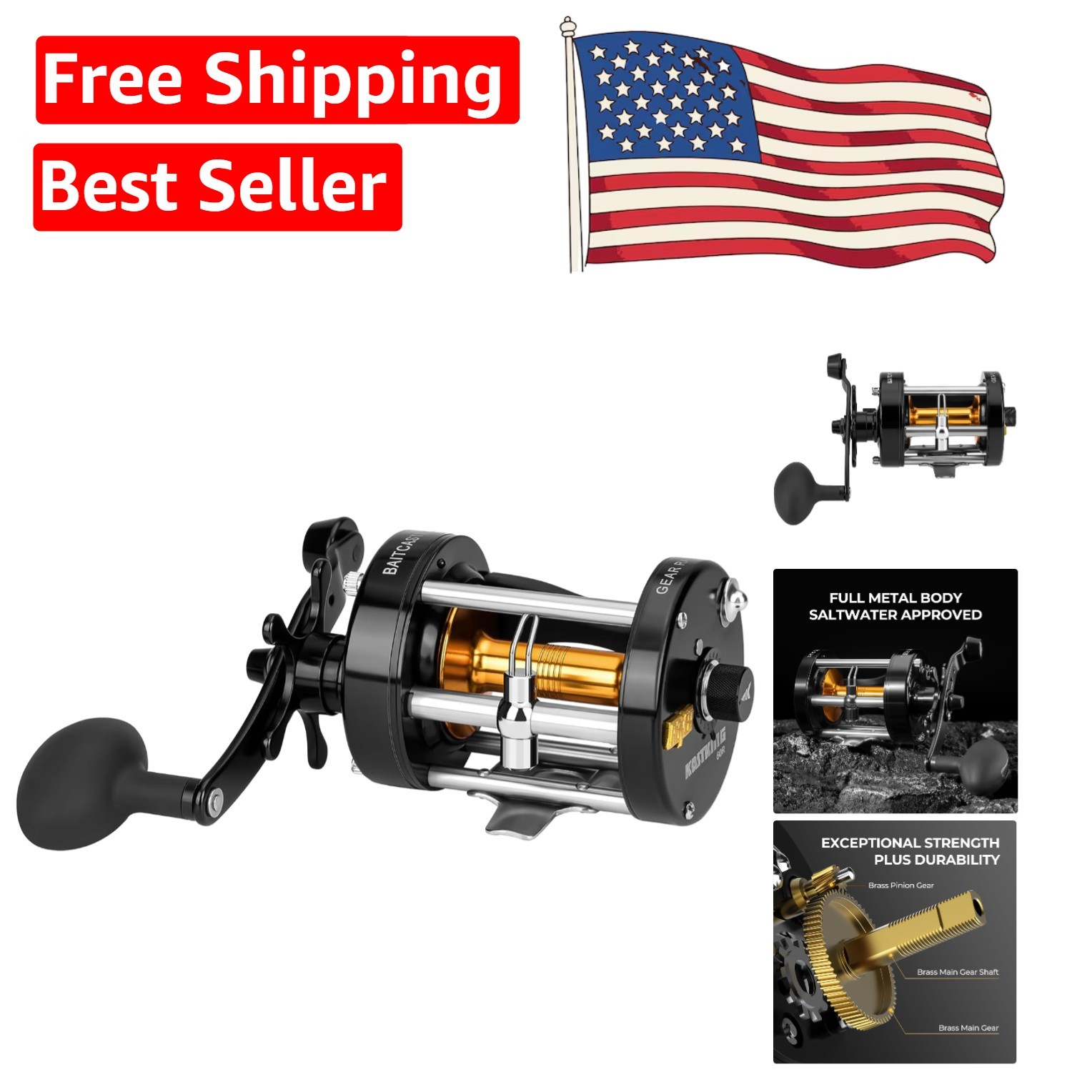 Rover Baitcasting Fishing Reel – Smooth Operation for Saltwater & Freshwater