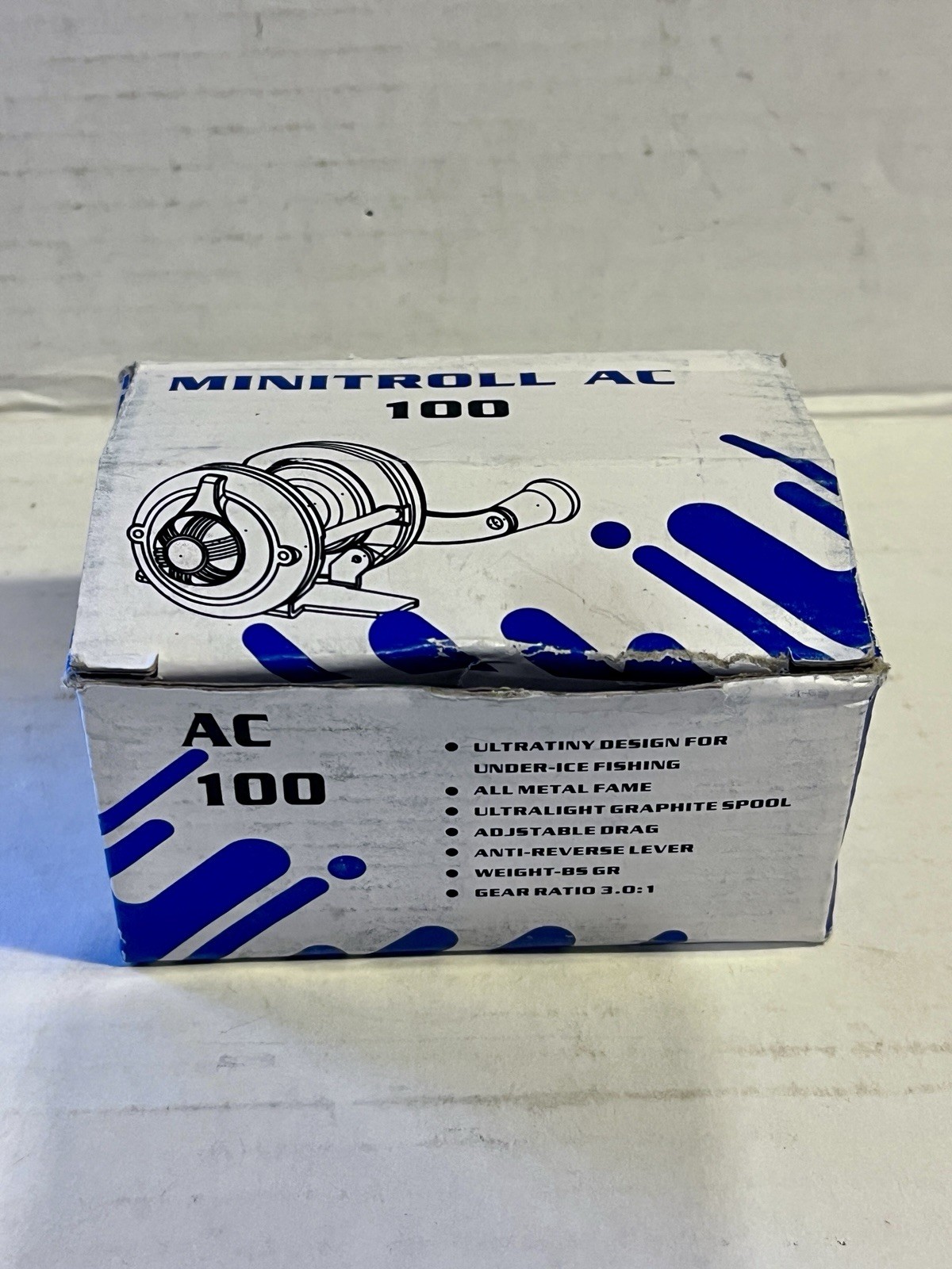 Minitroll AC, 100 Right Hand Ice Fishing Reel Drum Reel, Lightweight, 3:1 Gear