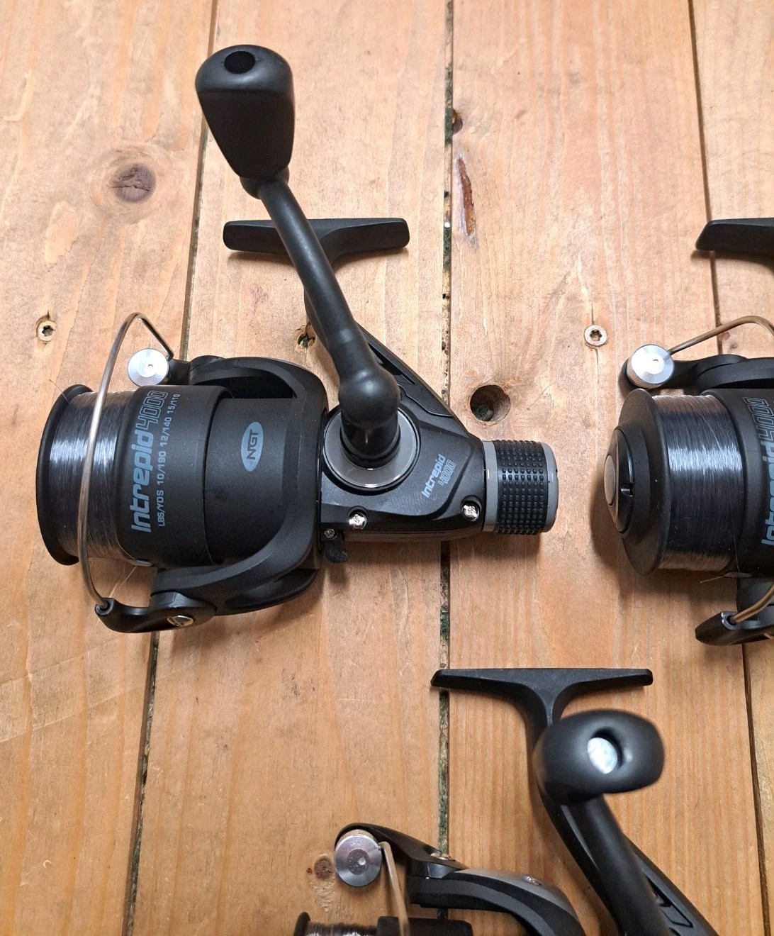 3 × NGT Stationary Reels 4000 Rear Brake Fishing Reels NEW Fishing Reels Carp