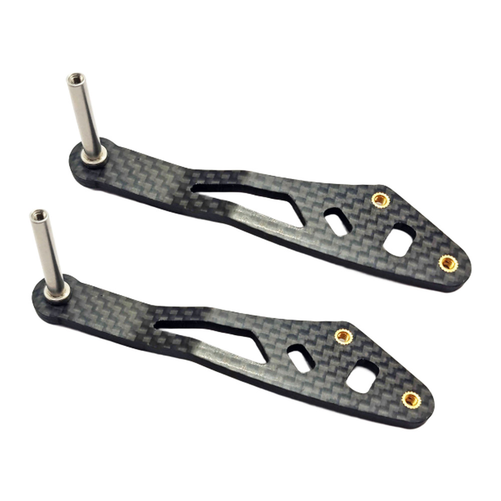 Fishing Reel Handle Carbon Fiber Lightweight Upgrade Dual Hole Part for DIY