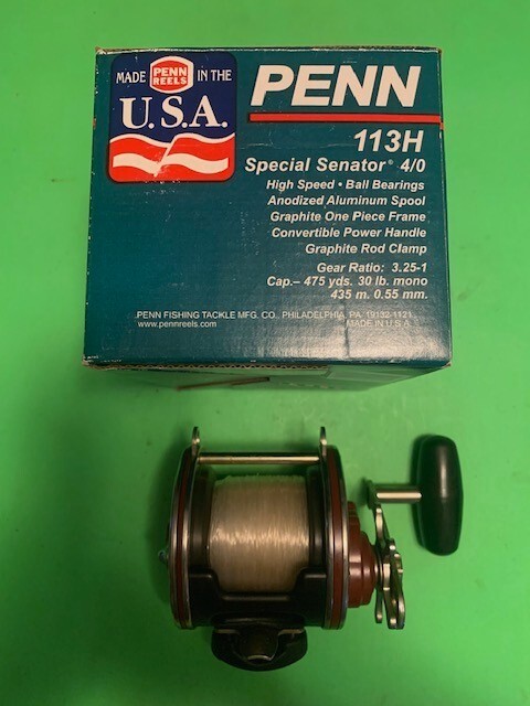 PENN SPECIAL SENATOR 113H 4/0 TROLLING FISHING REEL WITH THE ORIGINAL BOX