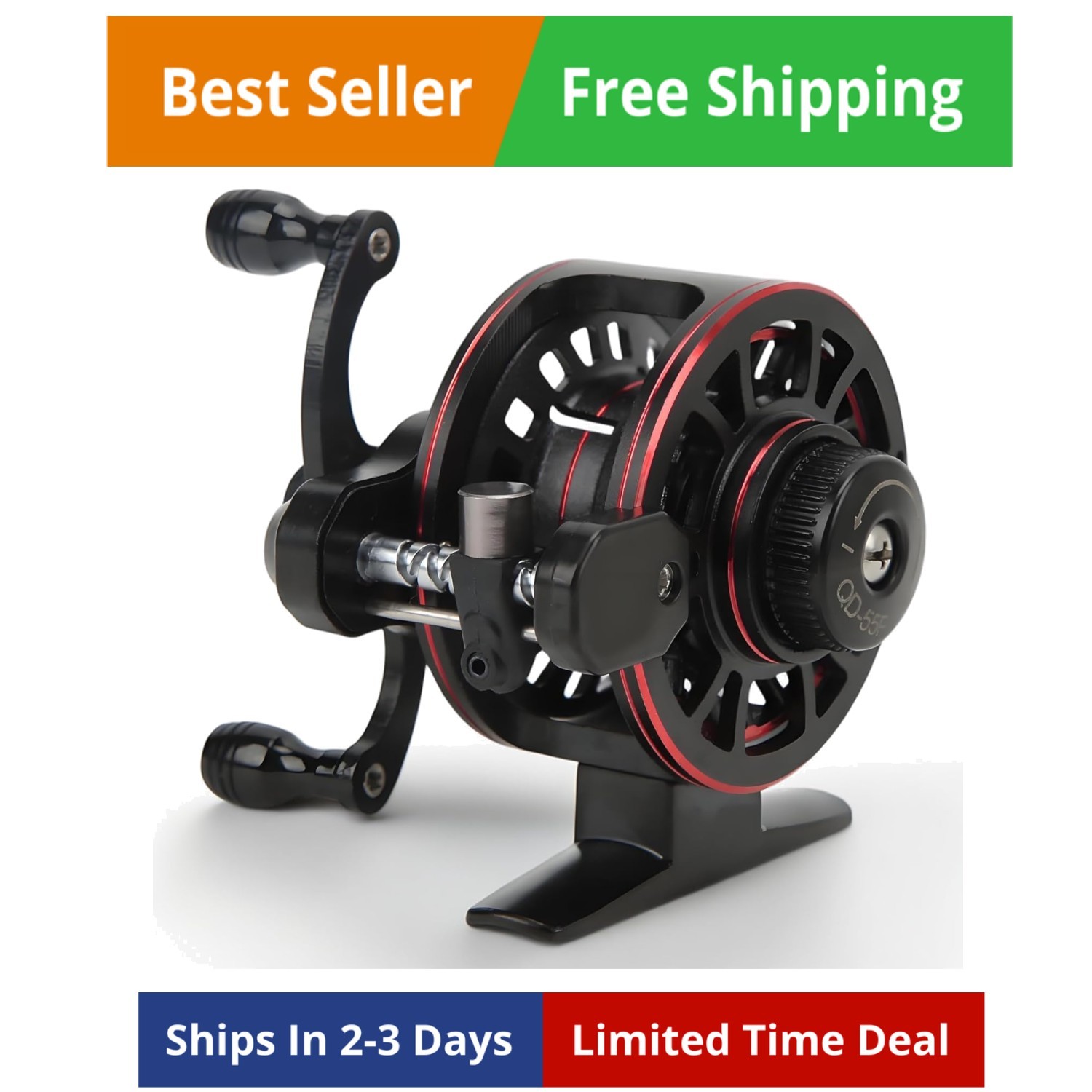 3+1 Bearing All Metal Reel for Ice Fishing Rock Fishing, 5kg/11.0lb Braking F…