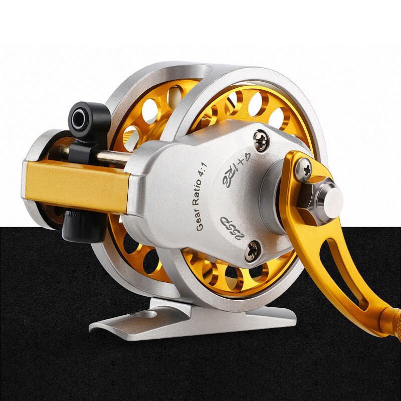 Front Reel 4:1 Gear Ratio Auto Flat Cable 4 Ball Bearings Lure Fishing Fly Reel