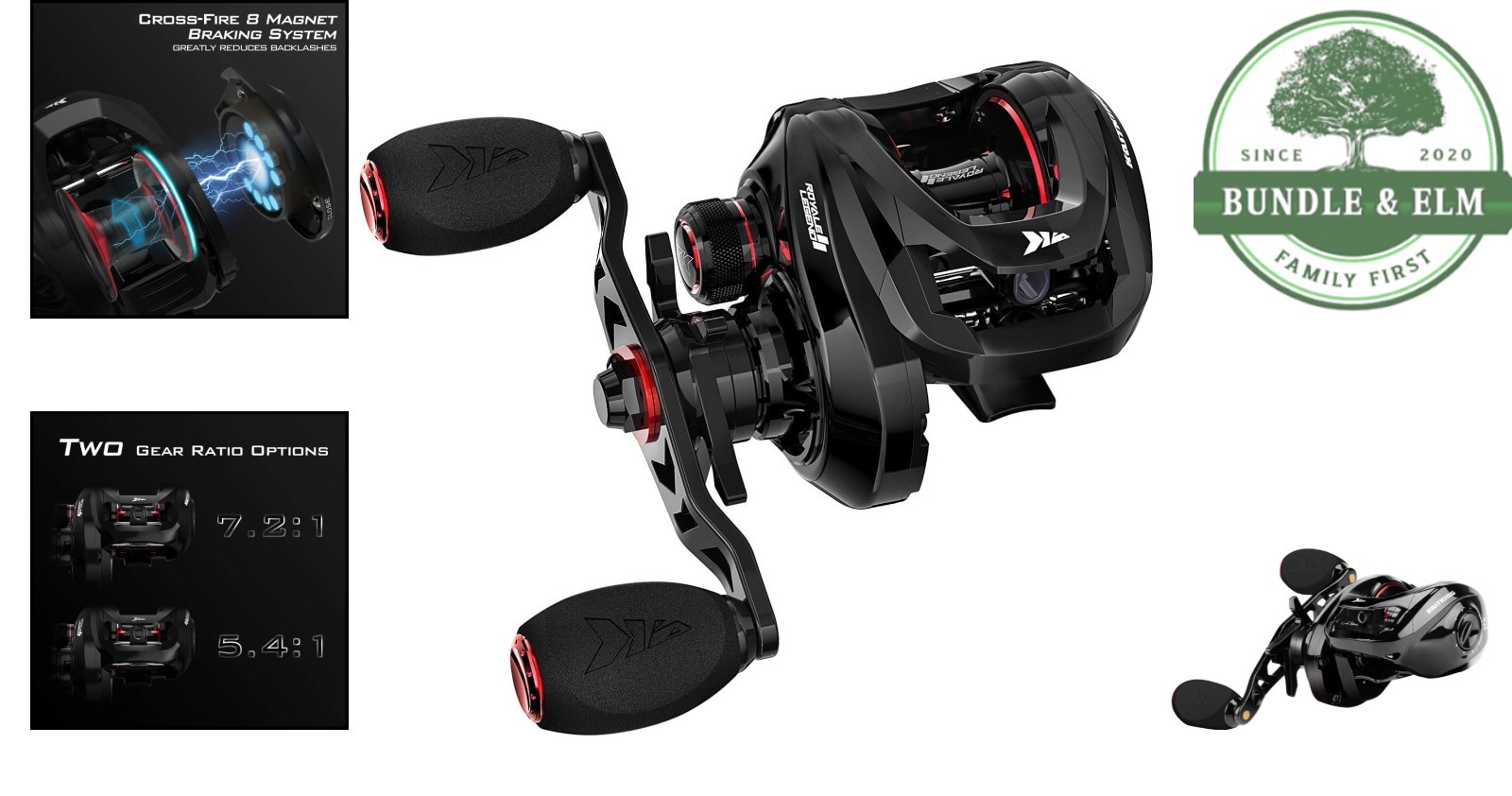Robust Baitcasting Reel with Aluminum and Graphite Construction for Anglers