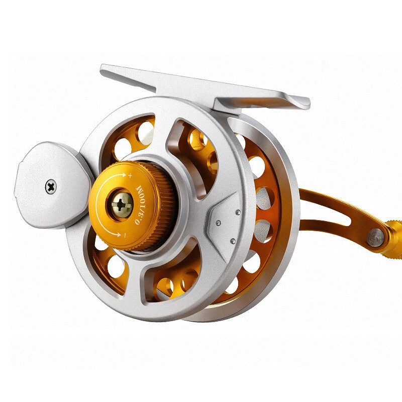 Front Reel 4:1 Gear Ratio Auto Flat Cable 4 Ball Bearings Lure Fishing Fly Reel