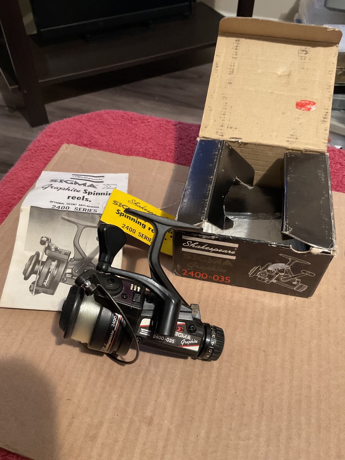Vintage Shakespeare Sigma 2400-035 Spinning Fishing Reel With Box And Manual