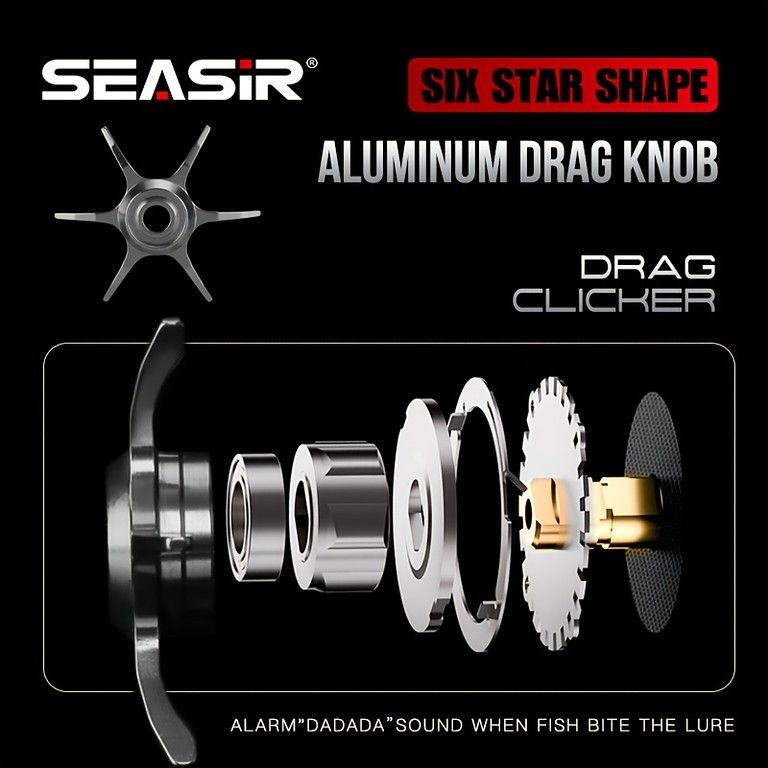 SeaSir Salminus Metal Baitcasting Reel 8.0:1 Gear Ratio 11+1BB CNC Drag Used