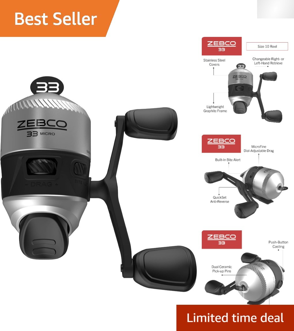 33 Spincast Fishing Reel – Built-in Bite Alert, Right/Left Retrieve, Cajun Line