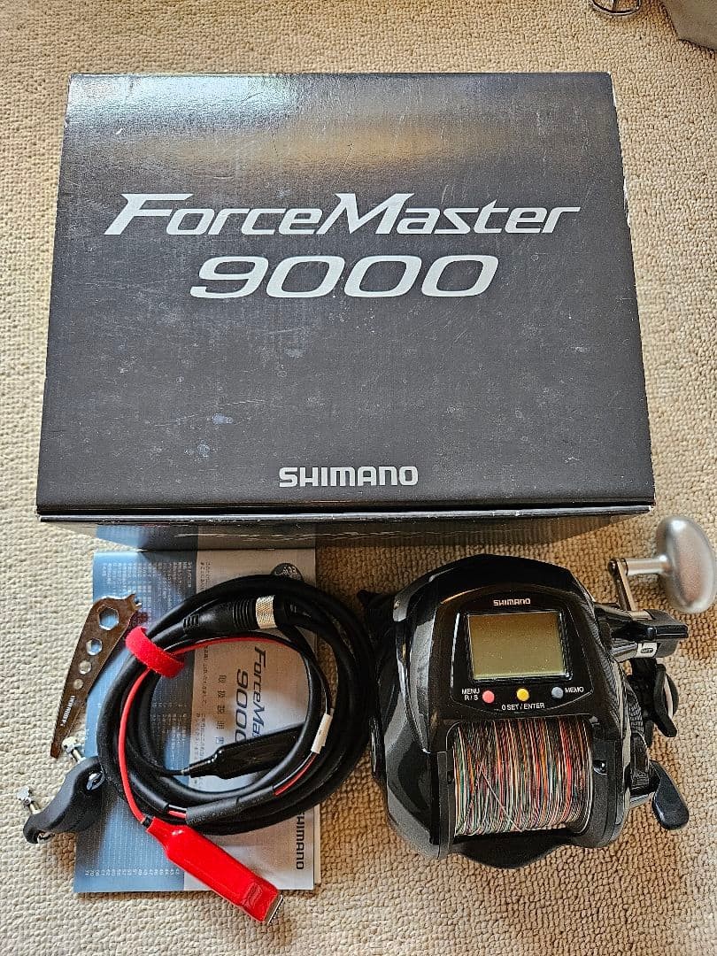 [Shimano] ForceMaster 9000 Electric Reel w/ Box Manual PE Line No.8 900m Used