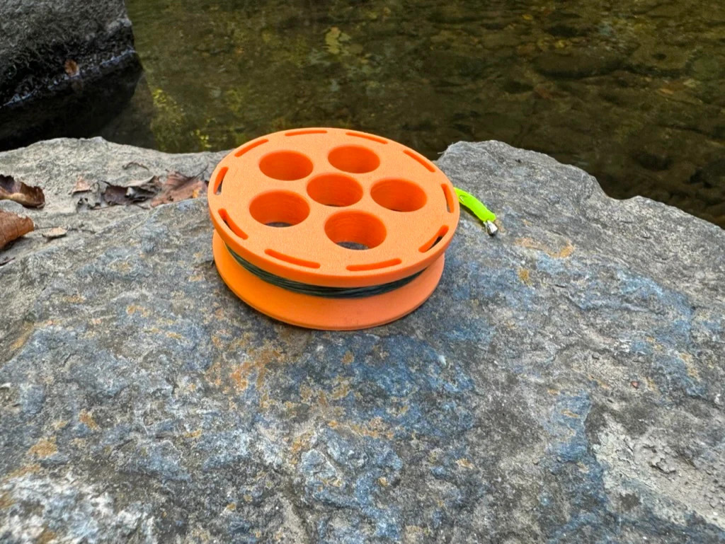 Crystal Creek Gear GoReel Hand Reel Orange LineLock Storage Band Ambidextrous