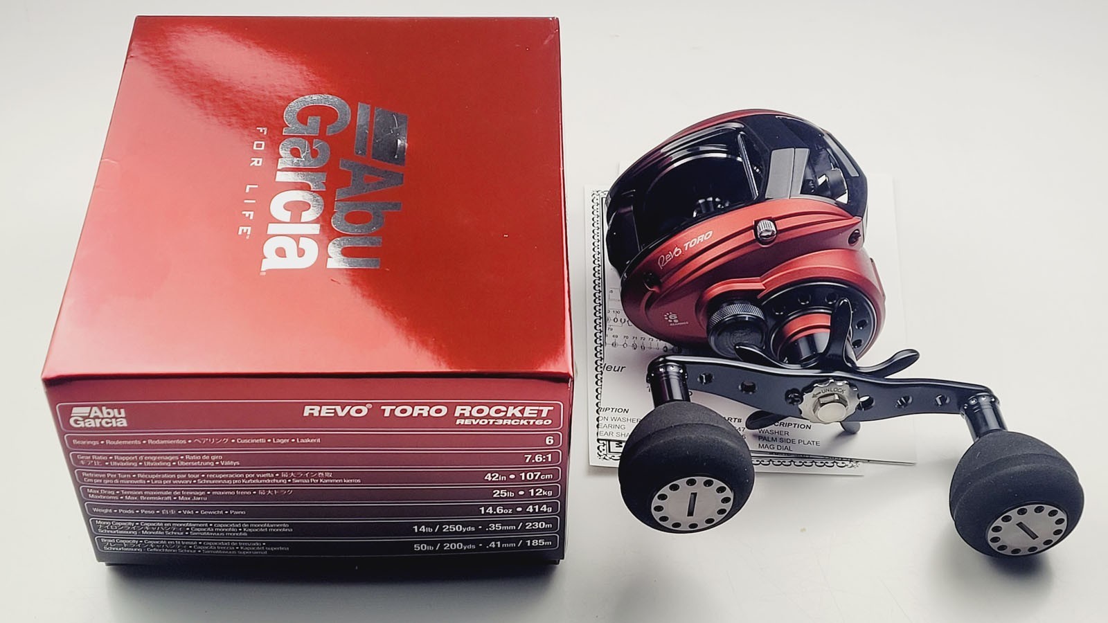 Abu Garcia Revo Toro Rocket 60 Baitcasting Reel Red New in Open Box REVOT3RCKT60
