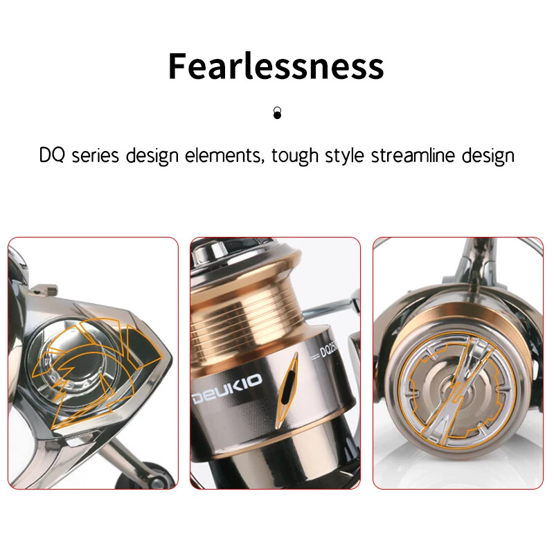 All Metal Spinning Reel Double Handle,5.6:1 Gear Ratio,17LB Max Drag,CNC Spool