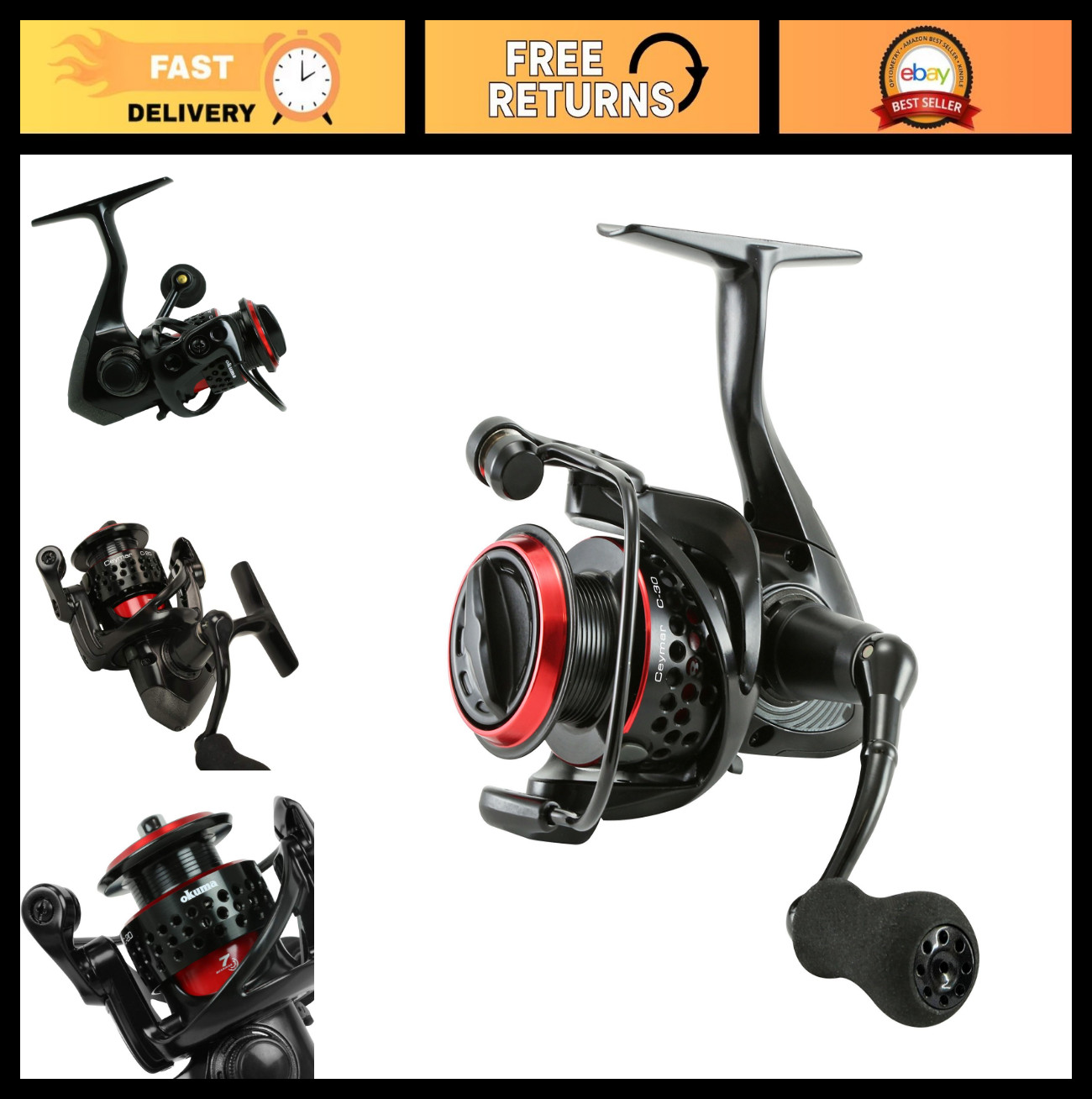Lightweight Graphite Spinning Reel 8BB – Versatile Fishing Gear for Freshwater &