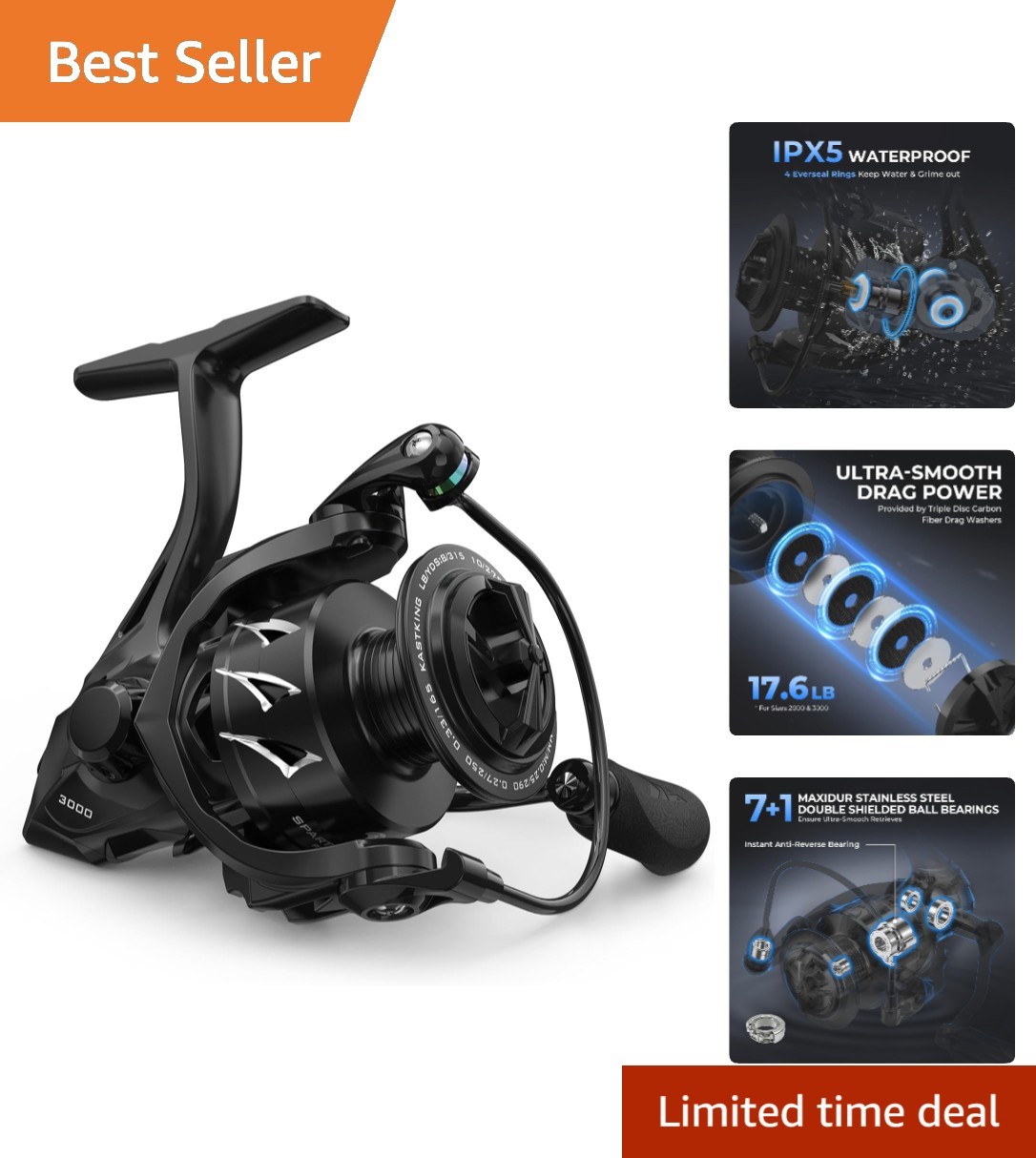Effortless Fishing with Spartacus II Plus 3000 – Waterproof & Lightweight Design