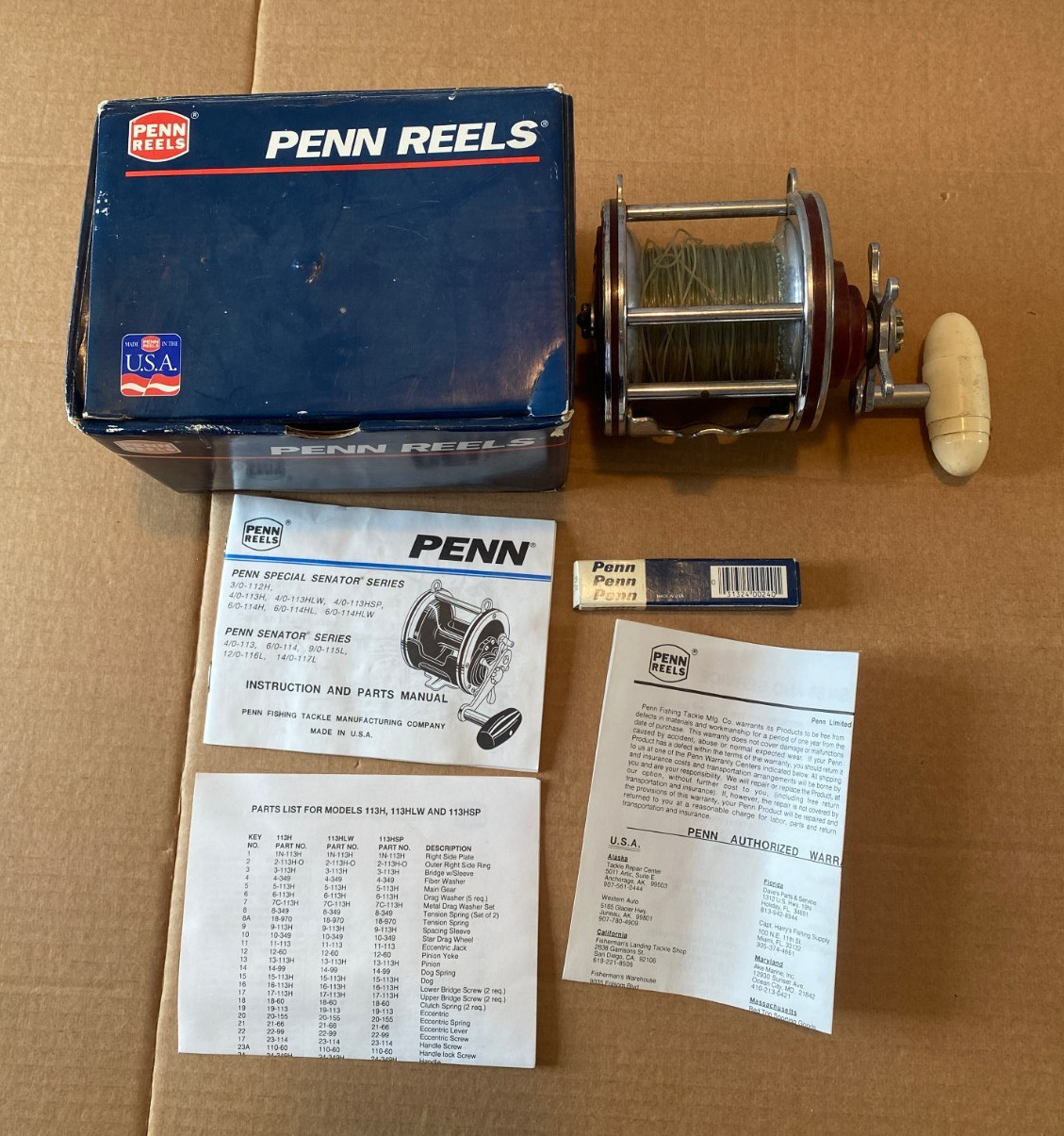 VINTAGE PENN SENATOR 4/0 SPECIAL 113H SALT WATER FISHING REEL