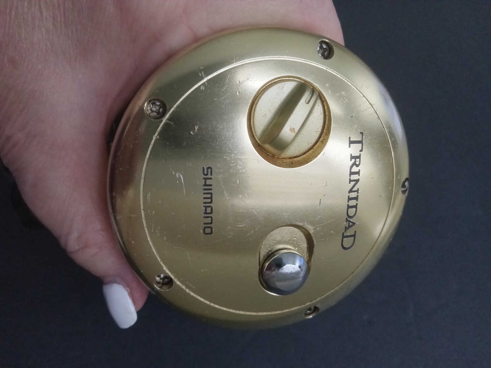RARE SHIMANO TRINIDAD TN50 FISHING REEL 4.9 :1 gear ratio JAPAN GOLD (No Handle)