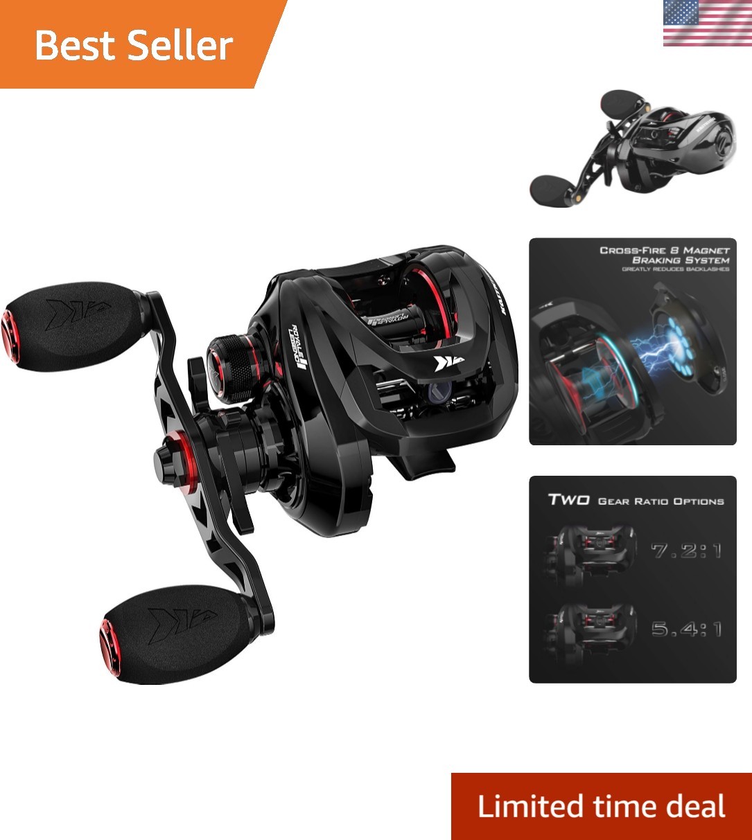 Royale Legend II Baitcasting Reels, New Compact Design Baitcaster Fishing Ree…