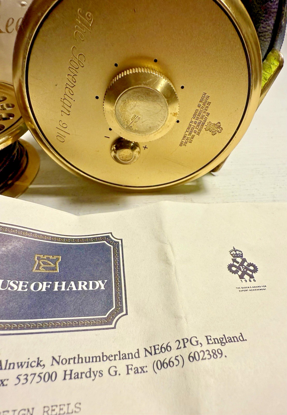 Hardy Gold Sovereign 9/10 Salmon Fly Reel & Spool With Fly Lines Case & Box