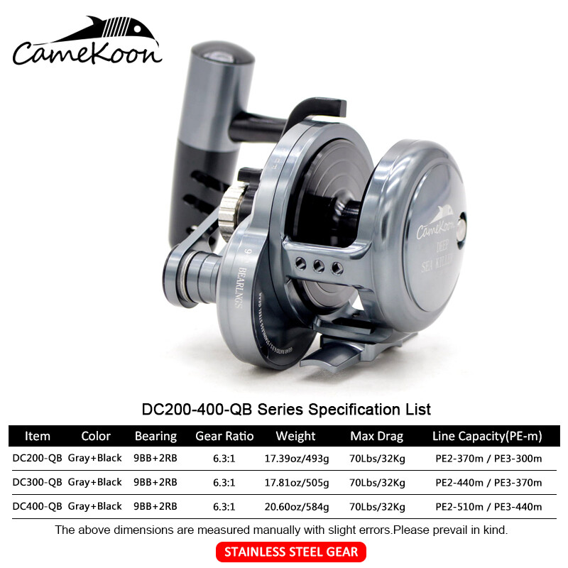 CAMEKOON Saltwater Overhead Reel w/ Lever Drag Offshore Big Game Jigging Fishing