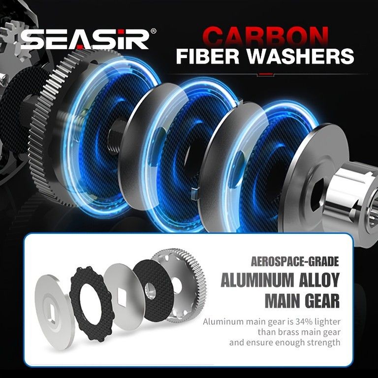 Seasir Mansory Pro 131G Baitcasting Reel Carbon Light 7+1BB 5kg Drag