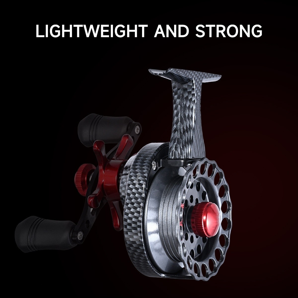 3.5:1 Gear Ratio 4+1BB Ice Fishing Reel Metal Inline Fishing Reel 8LB MAX Drag