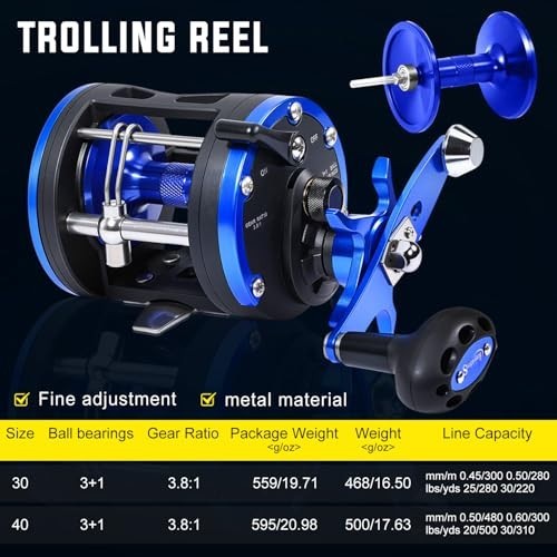 Sougayilang Saltwater Trolling Reel Level Wind for Boat Fishing