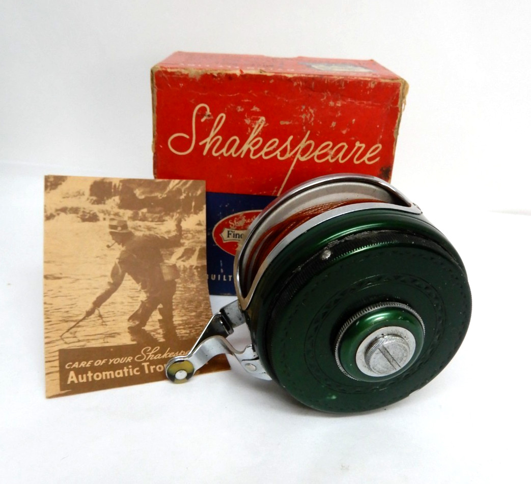 VTG Shakespeare NO. 1837 Model GB Silent TRU-ART Automatic Trout Fly Reel w/Box