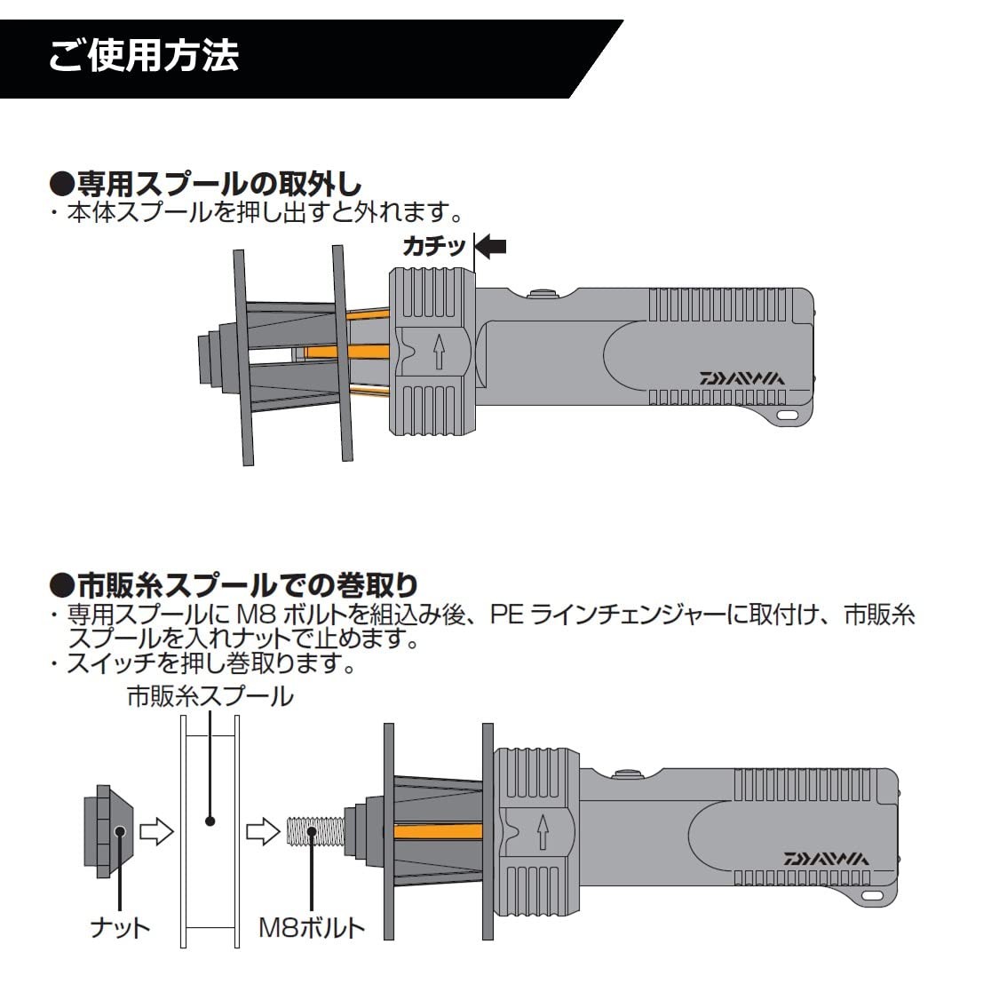 DAIWA PE line changer with dedicated spool