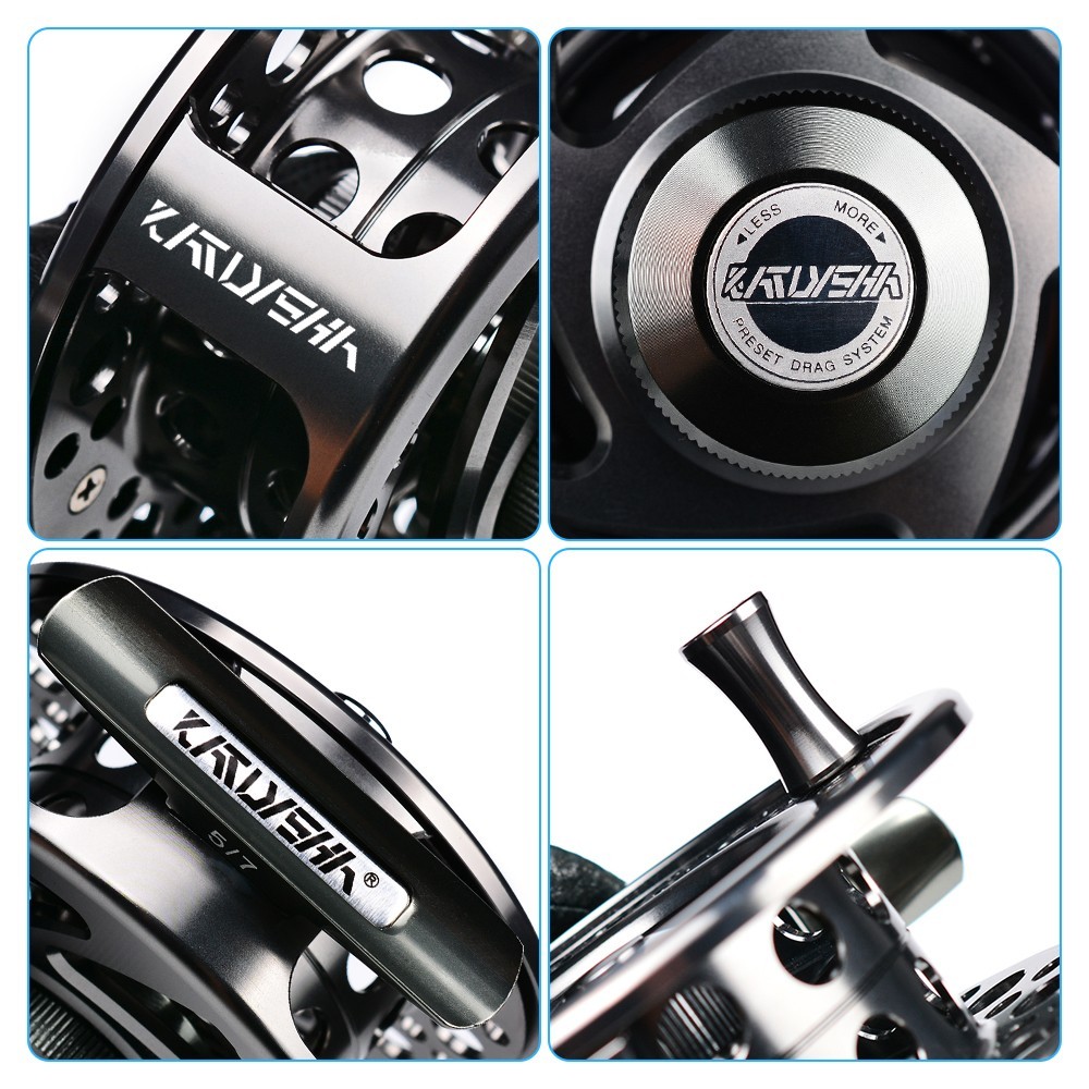 Fly Fishing Reel 5/7 7/9 9/10 WT 2+1BB Aluminum CNC Machine Fishing Fly Wheel R7