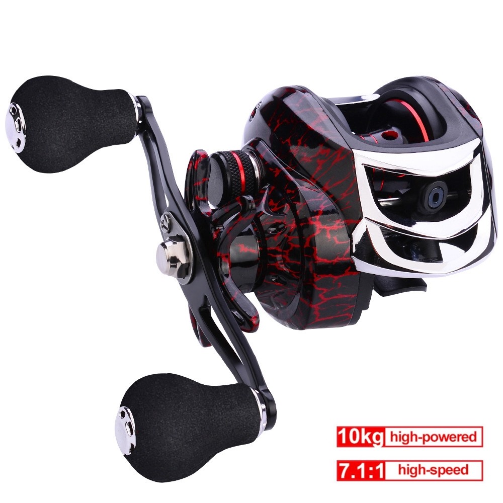 10KG Max Drag Baitcasting Reel 18+1 Ball Bearing 7.2:1 Metal Spool Fishing Wheel