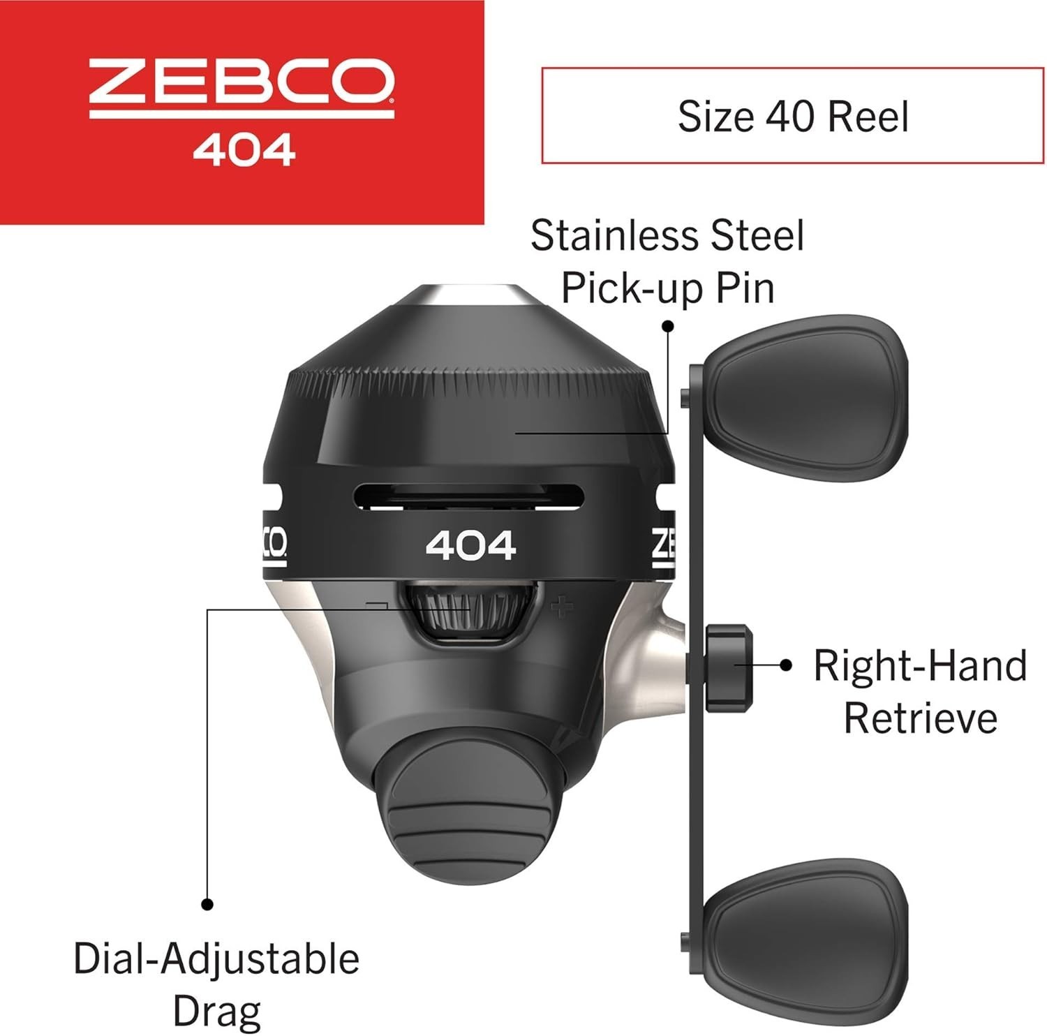 Zebco 404 Fishing Reel – Right-Hand Spincast with Heavy Duty Performance