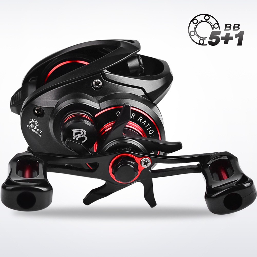Fishing Reel Baitcasting All Metal Spool 5+1BB 8kg/17.6LB Max Drag Force Speed