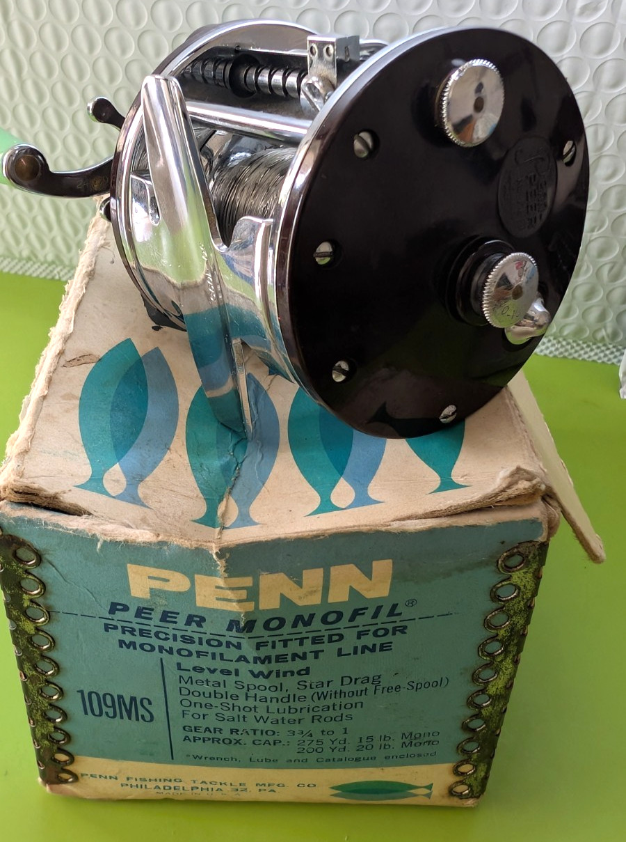Vintage Penn Peer No. 109 MF Fishing Reel & Box – Barely used – Made in USA