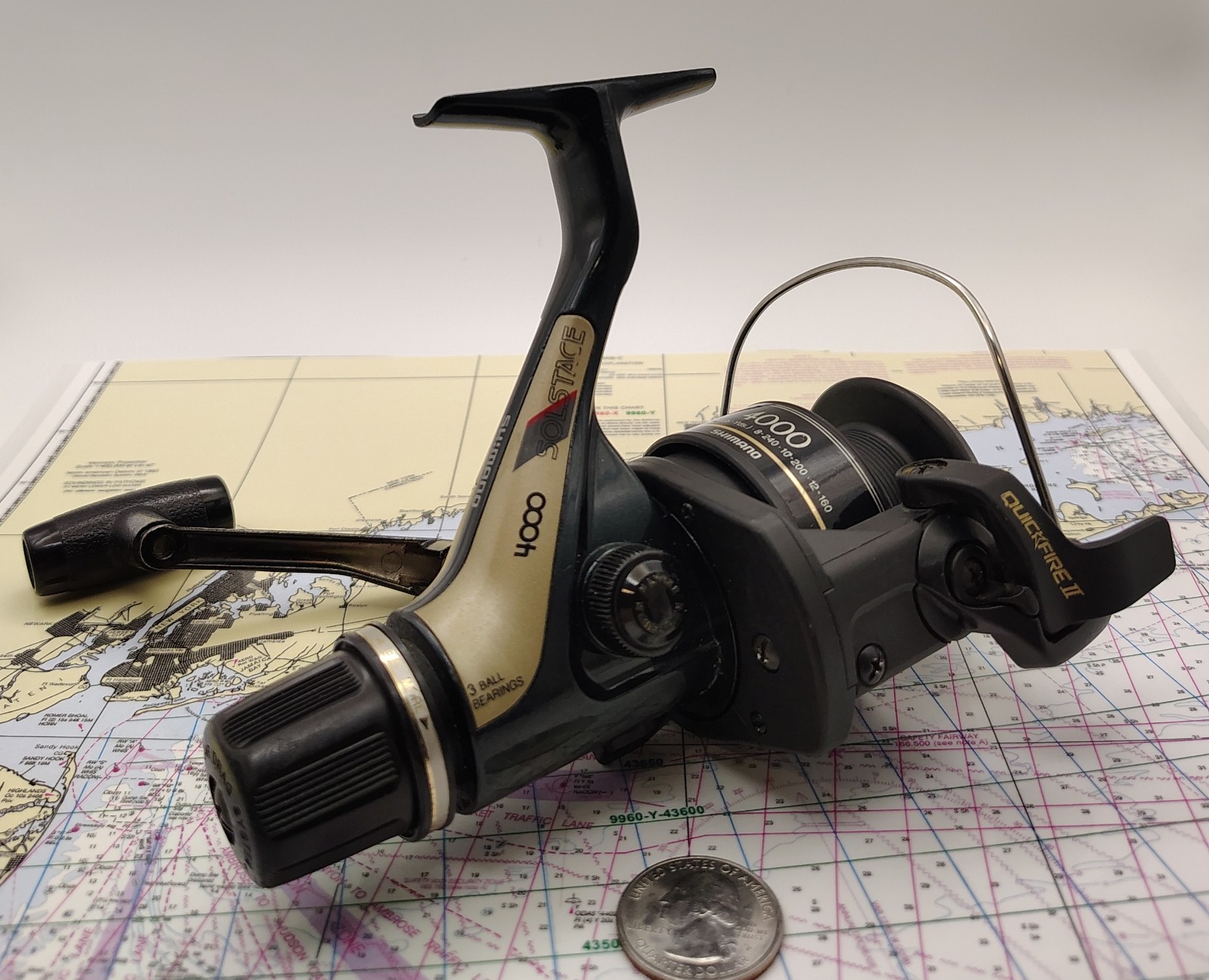 SHIMANO SOLSTACE 4000 SPINNING FISHING REEL w/REAR DRAG + QUICKFIRE II *L@@K