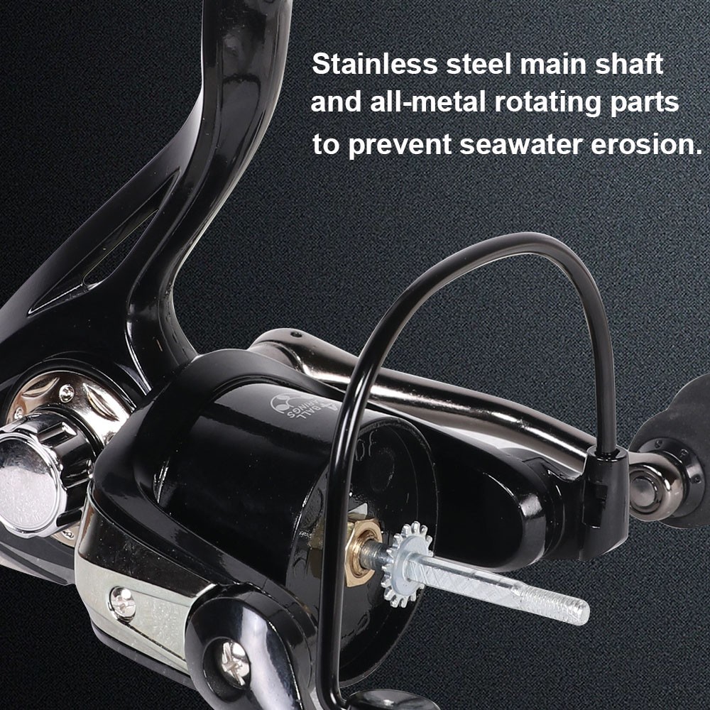 12BB Metal Spinning Fishing Reel 5.2:1 Freshwater Saltwater Left Right Hand Reel