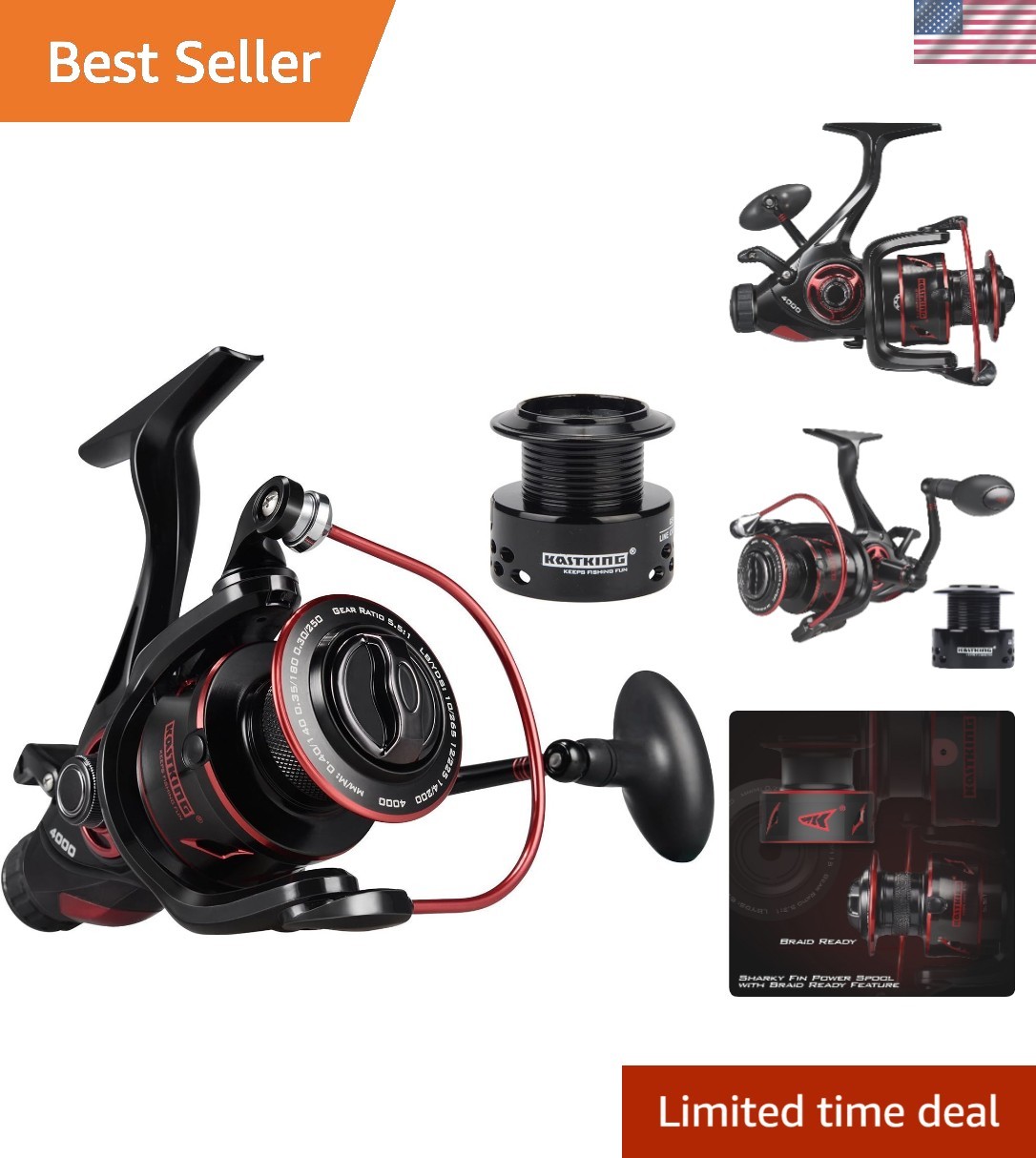 Durable Sharky Baitfeeder III Reel – Approved for Freshwater & Saltwater Fishing