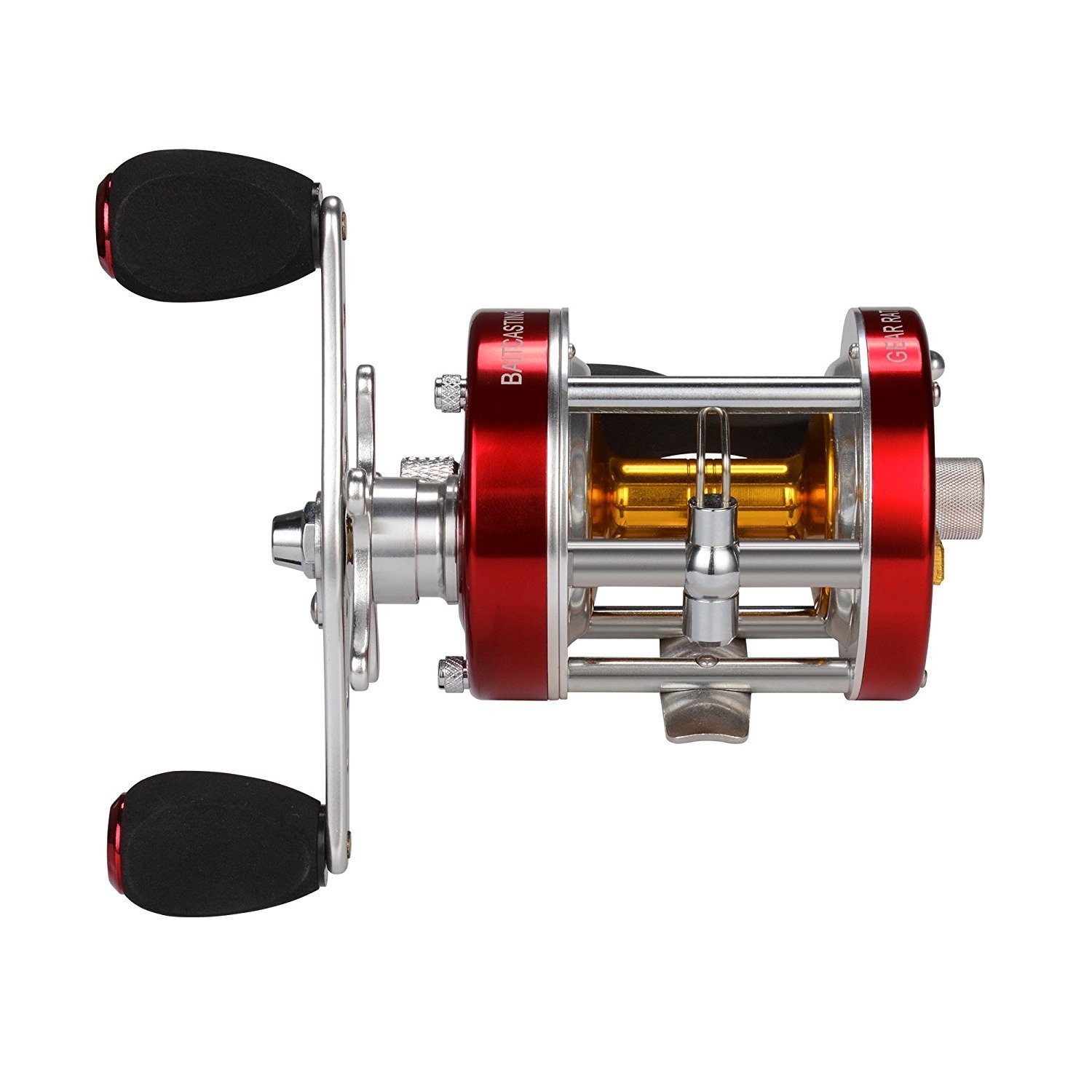 KastKing Rover Round Baitcasting Reel, Right Handed 60 Hand, Red
