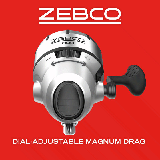 Zebco 888 Spincast Fishing Reel, Size 80, Heavy Duty, Easy-to-Use with Built-in